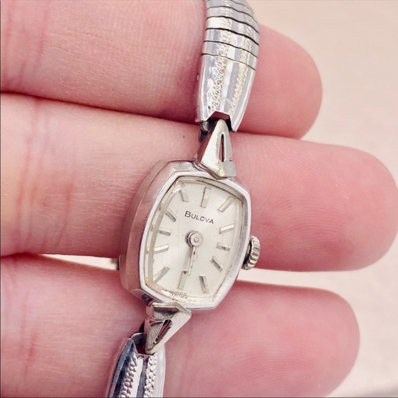 Vintage Bulova 10K RGP White Gold Stainless Steel Watch main image 10